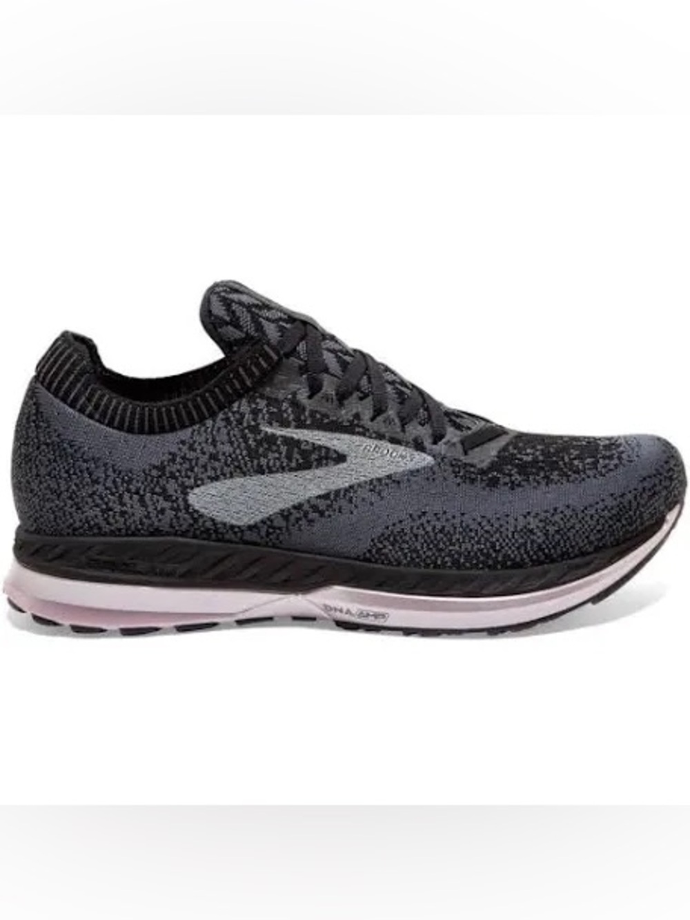 Brooks Women’s DNA AMP Black Purple Gray Knit Running Shoe